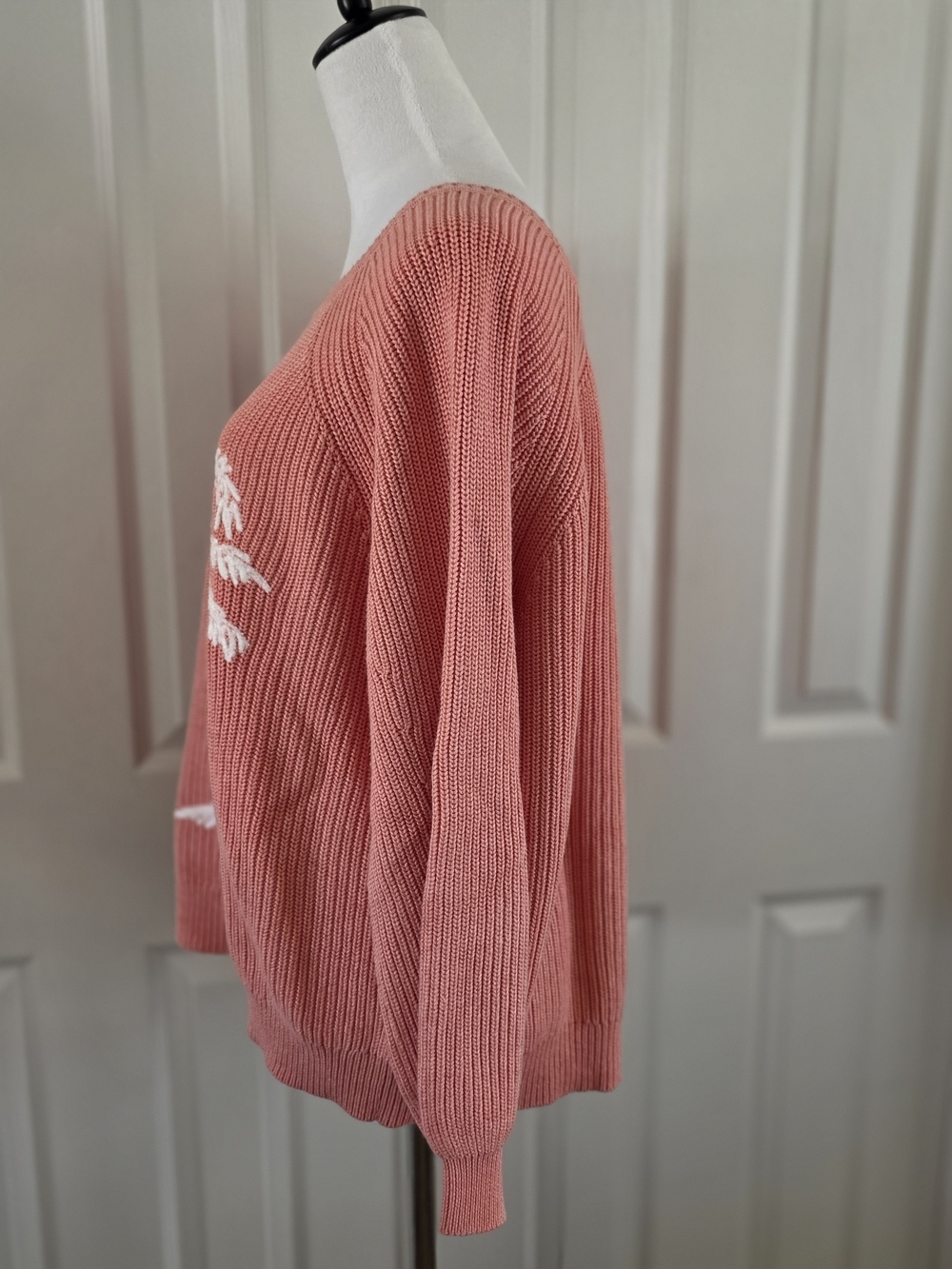 Tommy Bahama Breezy Palm Crew Neck Sweater Pure Coral Heather Size Large - Picture 6 of 10